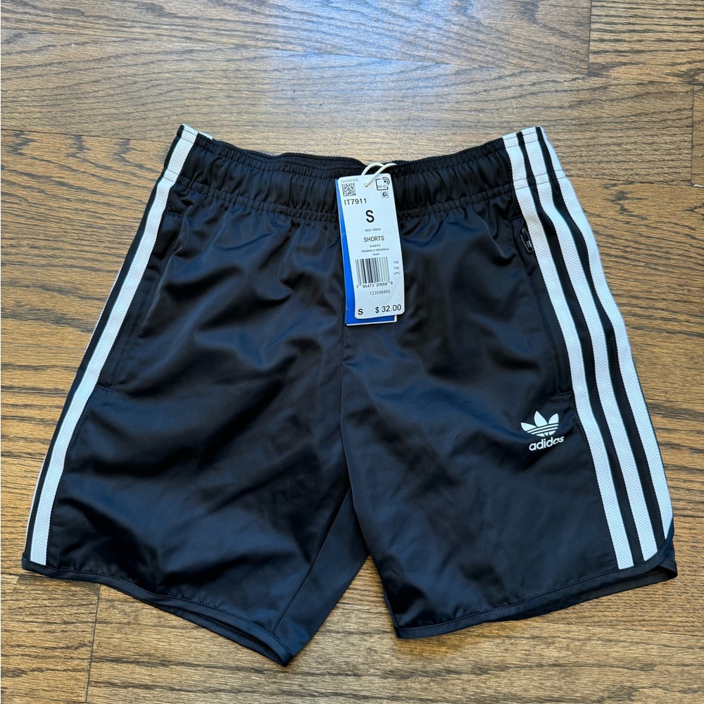 adidas Black Kids' Adicolor Shorts, Size Small/Medium/Large, NWT - Picture 6 of 7